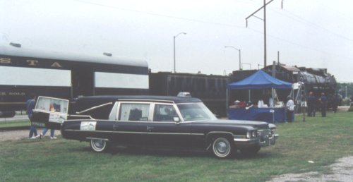 Hearse and train